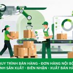 Quy trình bán hàng - đơn hàng nội bộ - lệnh sản xuất - biên nhận - xuất bán hàng
