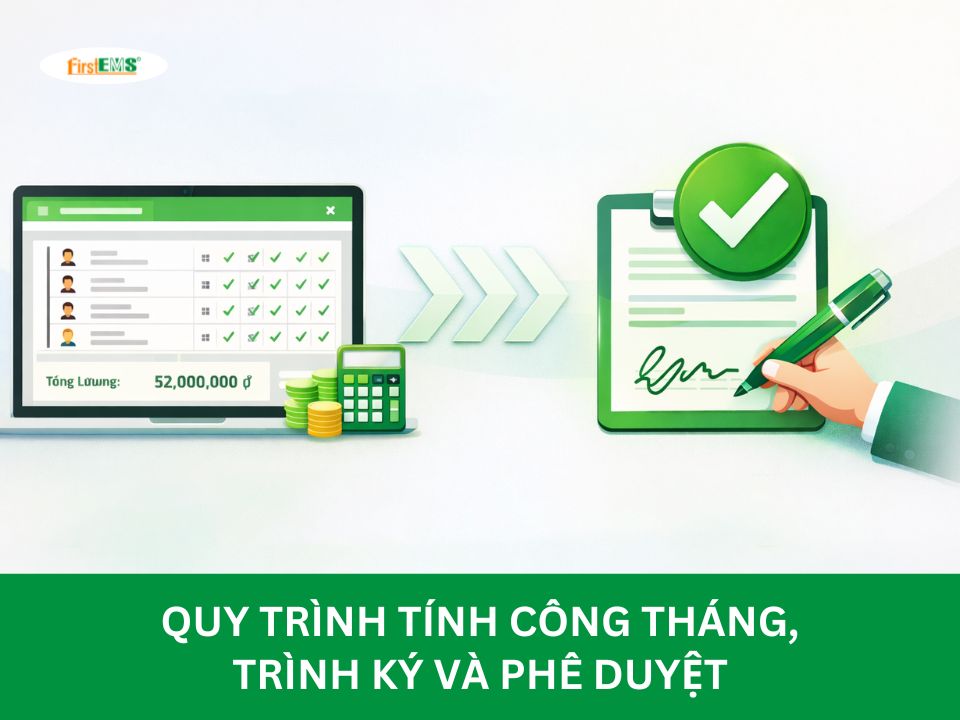 Quy trình tính công tháng - trình ký - phê duyệt