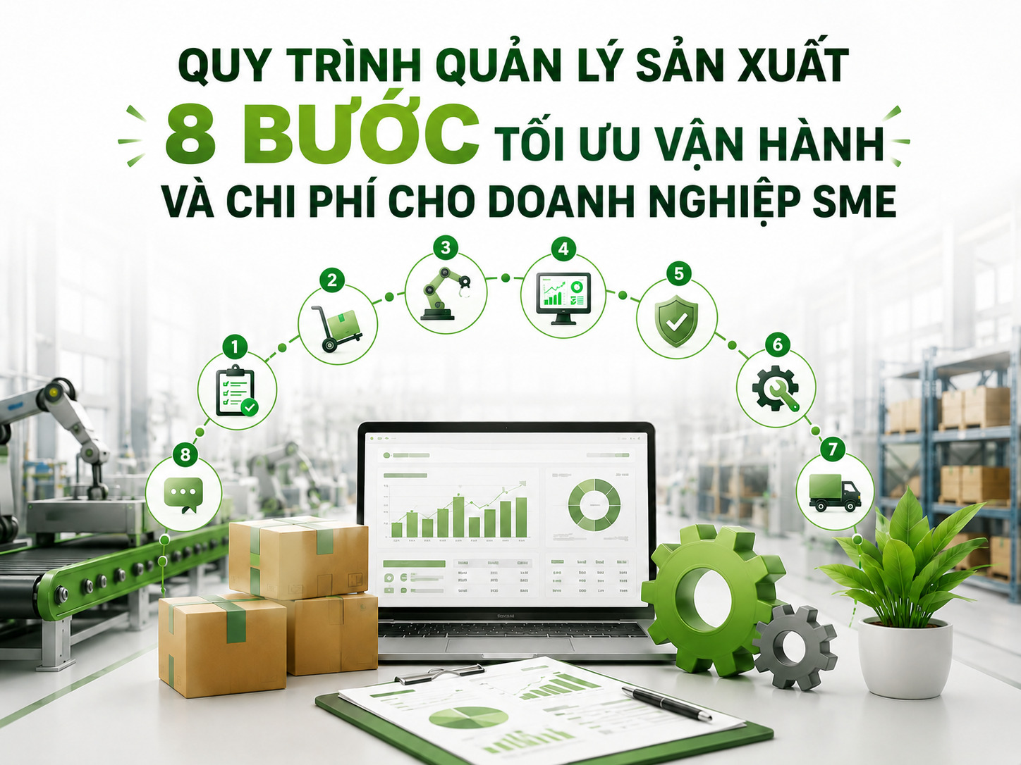 Quy trình quản lý sản xuất 8 bước tối ưu vận hành và chi phí cho doanh nghiệp SME