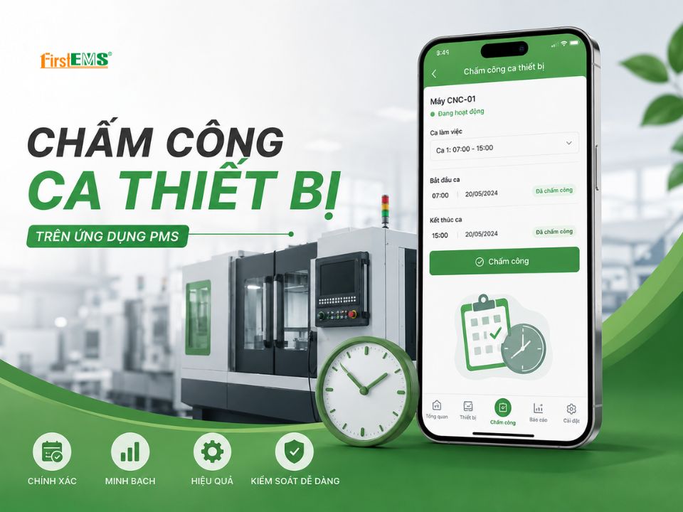Video chấm công ca thiết bị trên ứng dụng PMS