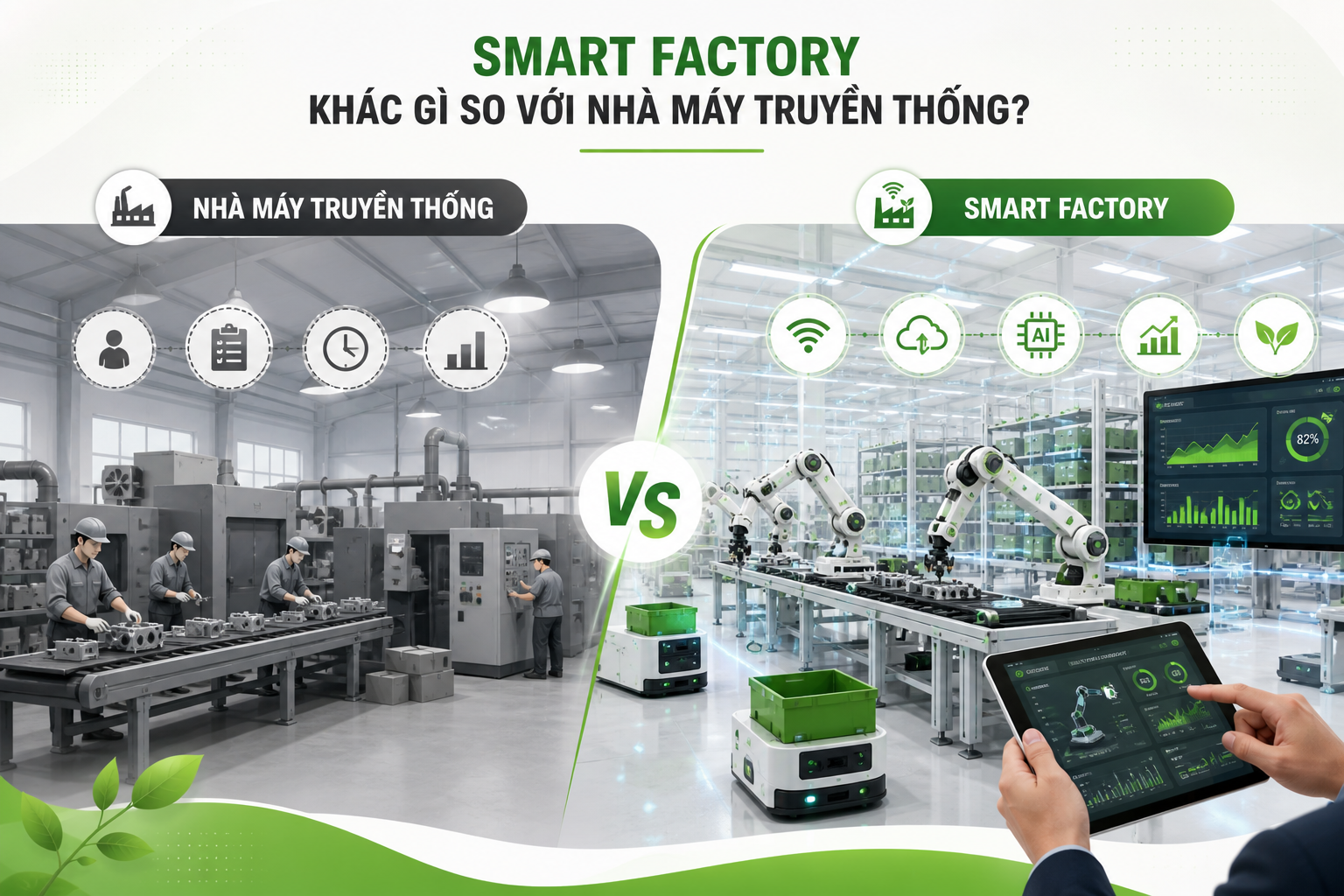 Smart Factory khác gì so với nhà máy truyền thống?